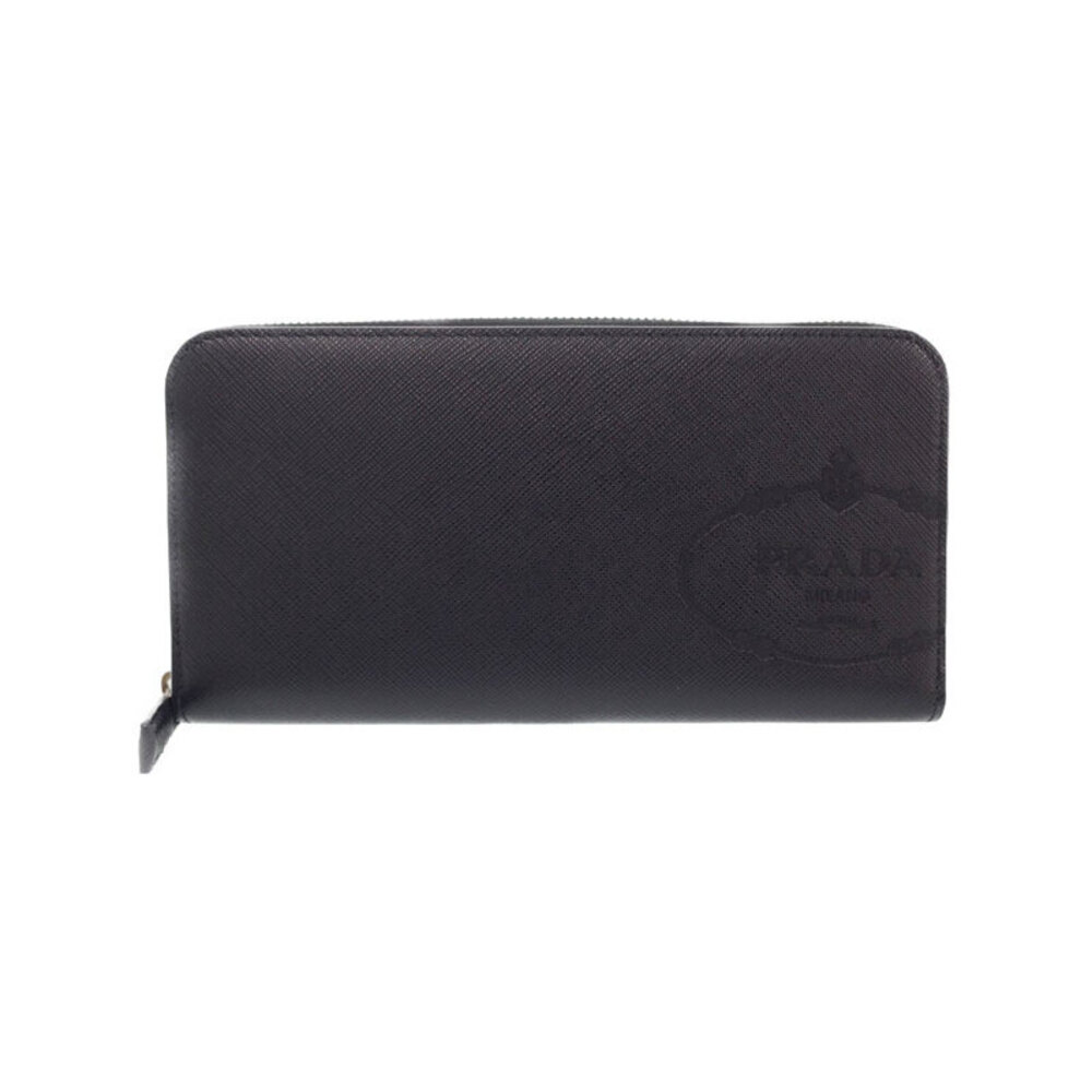 Prada Embossed Round Zipper Long Wallet